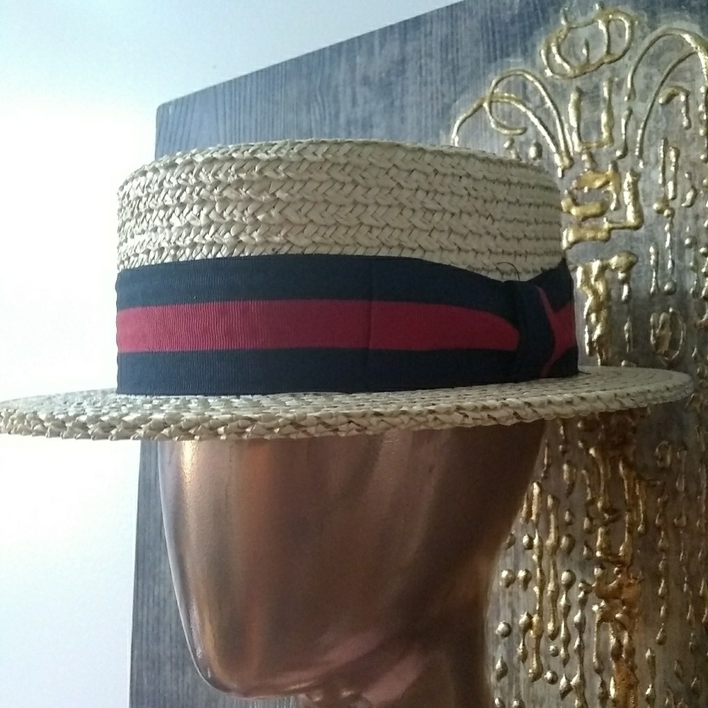 Straw Patriotic Skimmer Hat
